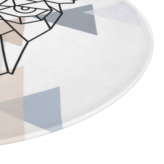 Geometrischer Eulen-Entwurf Schneidebrett (Ecke)