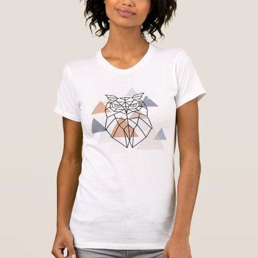 Geometrischer Eulen-Entwurf T-Shirt (Vorderseite)