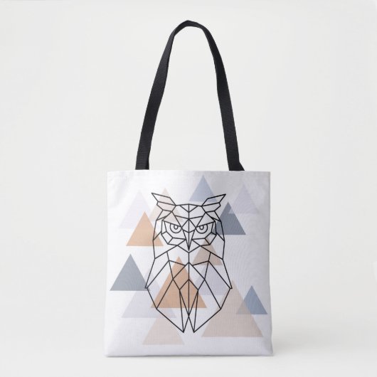 Geometrischer Eulen-Entwurf Tasche (Vorderseite)