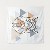 Geometrischer Eulen-Entwurf Wandteppich (Vorderseite (Horizontal))