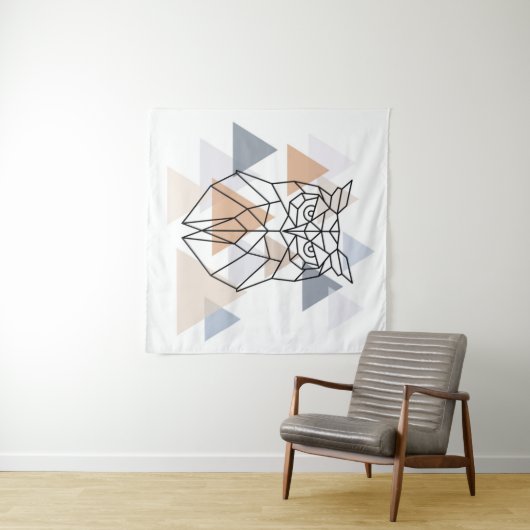 Geometrischer Eulen-Entwurf Wandteppich (Beispiel (Horizontal))