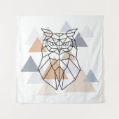 Geometrischer Eulen-Entwurf Wandteppich (Vorderseite)