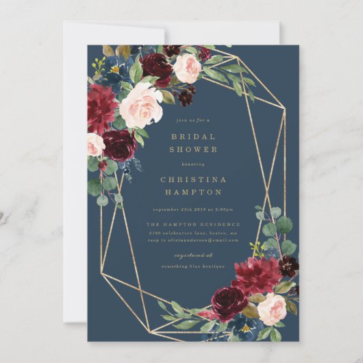 Geometrischer Fall Elegance Brautdusche Einladung (Vorderseite)