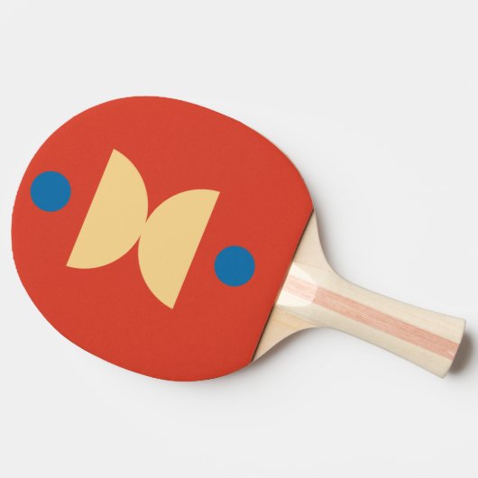 Geometrischer Farbblock für die moderne Mittelachs Tischtennis Schläger (Seitenansicht)