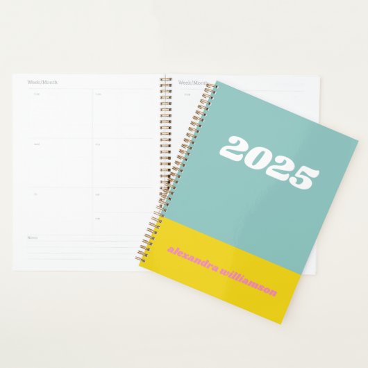 Geometrischer Farbblock in Aquamarin 2025 Personal Planer (Anzeige)