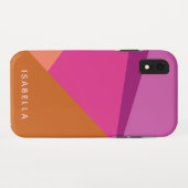 Geometrischer Farbblock in Lila Personalisierten N Case-Mate iPhone Hülle (Rückseite (Horizontal))