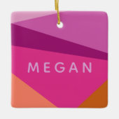 Geometrischer Farbblock in Lila Personalisierten N Keramikornament (Vorderseite)