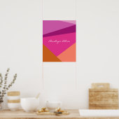 Geometrischer Farbblock in Lila Personalisierten N Poster (Küche)