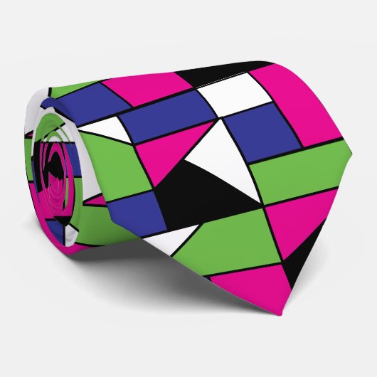 Geometrischer Farbblock Krawatte (Gerollt)