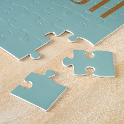 Geometrischer Farbblock Pink Aquamariner Personali Puzzle (Seite)