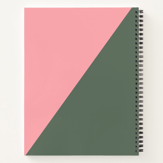Geometrischer Farbblock Rosa Personalisierter Name Notizblock (Rückseite)