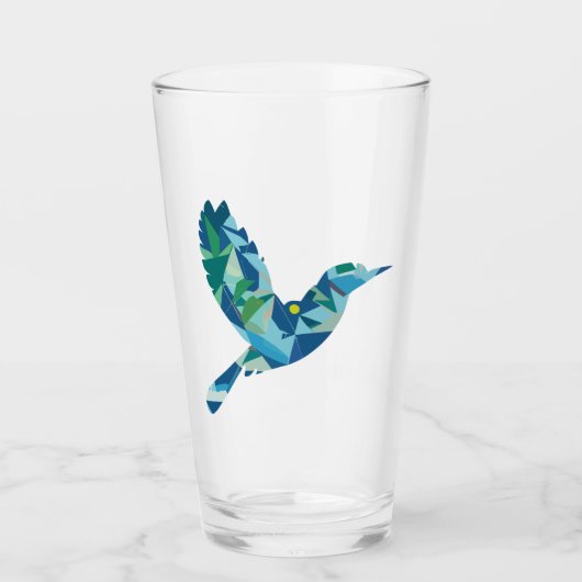 Geometrischer farbiger Bird Glas (Vorderseite)
