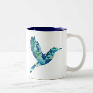 Geometrischer farbiger Bird Zweifarbige Tasse