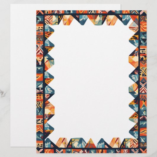 Geometrischer Farbrahmen Briefbogen (Vorne/Hinten)