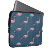 Geometrischer Flamingo-Druck aquamarin Laptopschutzhülle (Vorne Rechts)