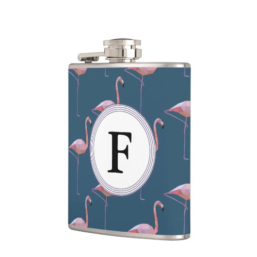 Geometrischer Flamingo-Druck-kundengerechte Flachmann (Links)
