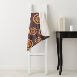 Geometrischer Floral-Serenity-Throw Sherpadecke