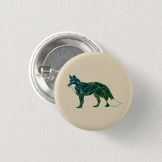 Geometrischer Foxy Knopf der Waldtier-| Feelin Button (Vorne & Hinten)