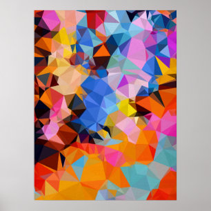 Geometrischer Fraktal-Abstrakt-Wandschmuck Poster