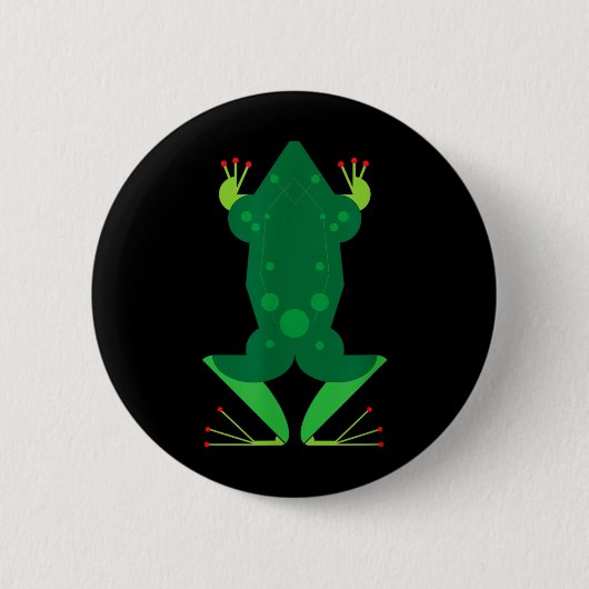Geometrischer Frosch Minimalistisches Tier Grafik  Button (Vorderseite)