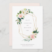 Geometrischer Frühling Romance Save the Date Menükarte (Vorne/Hinten)