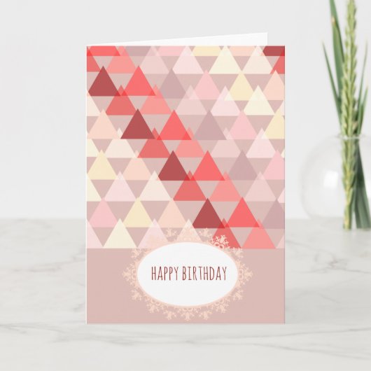 Geometrischer Geburtstag in Opal Karte (Vorderseite)