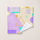 Geometrischer gelber Druck Badhandtuch Set (Waschlappen)