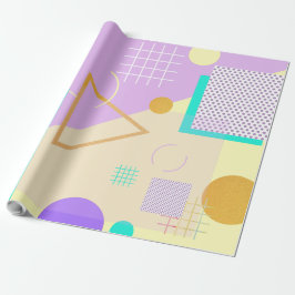 Geometrischer gelber Druck Geschenkpapier