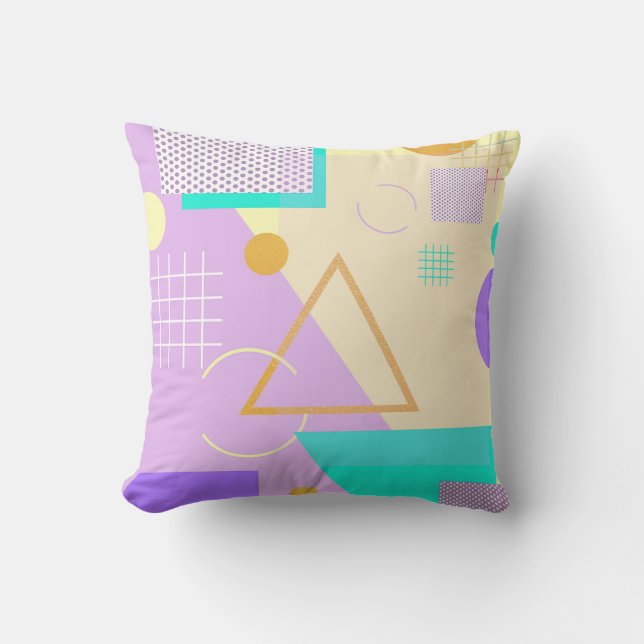 Geometrischer gelber Druck Kissen (Vorderseite)