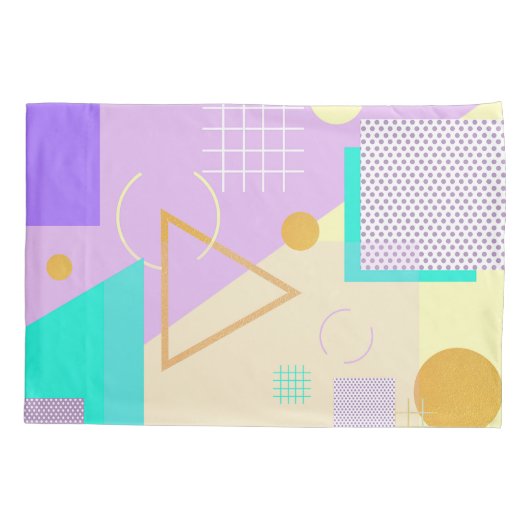 Geometrischer gelber Druck Kissenbezug (Rückseite)