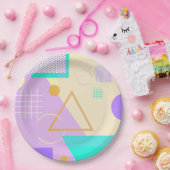 Geometrischer gelber Druck Pappteller (Party)