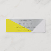 Geometrischer gelbgrauer Metallic Moderner Farbblo Mini Visitenkarte (Rückseite)