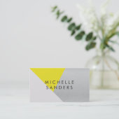 Geometrischer gelbgrauer Metallic Moderner Farbblo Visitenkarte (Stehend Vorderseite)