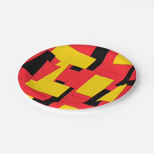 Geometrischer Genuss Pappteller (Schrägansicht)