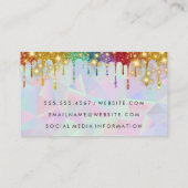 Geometrischer Glamour-Sparkle | Glitzer Tropfen Visitenkarte (Rückseite)