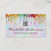 Geometrischer Glamour-Sparkle | Glitzer Tropfen Visitenkarte (Vorderseite)