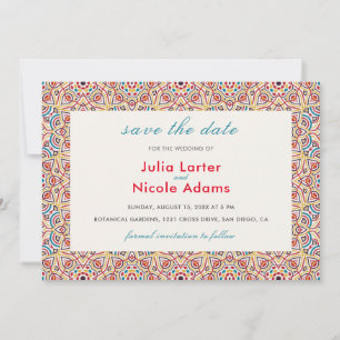 Geometrischer Glänzender Metallischer Luxus-Hochze Save The Date