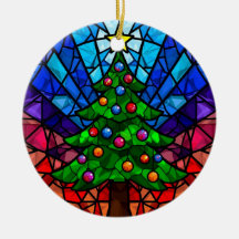 Geometrischer Glasmalerei-Weihnachtsbaum