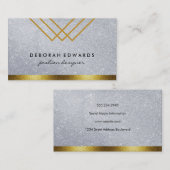 Geometrischer Glitzer mit Golden Glitzer Trimm Visitenkarte (Vorne/Hinten)