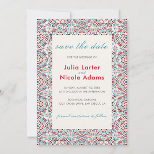 Geometrischer Glitzernder Metallischer Luxus-Hochz Save The Date