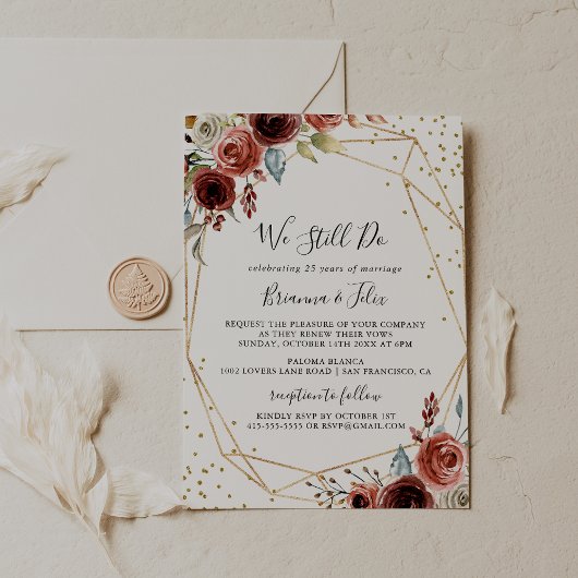 Geometrischer Gold-Glitzer, den wir immer noch neu Einladung