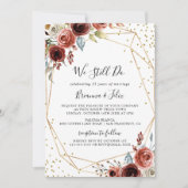 Geometrischer Gold-Glitzer, den wir immer noch neu Einladung (Vorderseite)