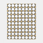 Geometrischer Gold-Glitzer-Schwarz-weiß-Quatrefoli Fleecedecke (Vorderseite)