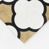 Geometrischer Gold-Glitzer-Schwarz-weiß-Quatrefoli Fleecedecke (Ecke)