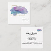 *~* geometrischer GoldChiclila magentaroter Quadratische Visitenkarte (Vorne/Hinten)