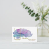 *~* geometrischer GoldChicmagentaroter lila Visitenkarte (Stehend Vorderseite)