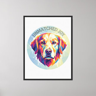 Geometrischer Golden Retriever - Farbige Pop-Art T Leinwanddruck
