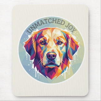 Geometrischer Golden Retriever - Farbige Pop-Art T Mousepad