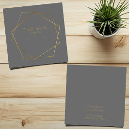 Geometrischer Goldpentagon-Ohrring