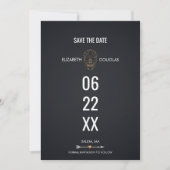 Geometrischer Goldschägel Save the Date Einladung (Vorderseite)
